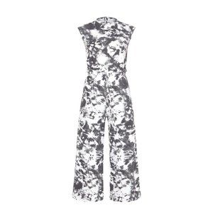 BLACK TIE DYE HIGH NECK SWEAT JUMPSUIT